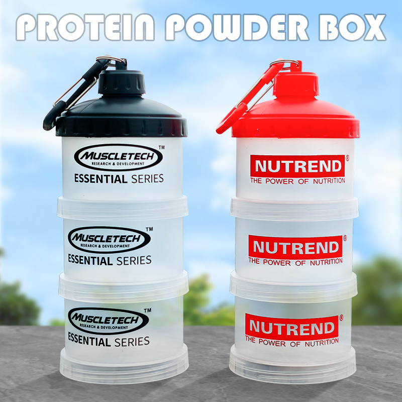 Food Protein Snacks - 3-layer المحمولة صندوق مسحوق البروتين قمع