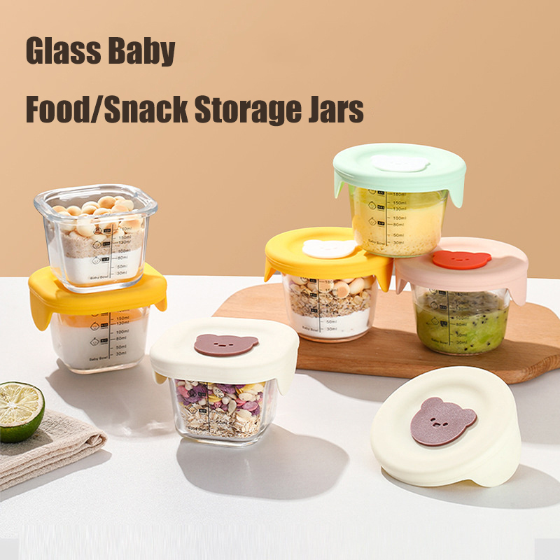 Food Snacks For Toddlers - برطمانات تخزين أغذية الأطفال الزجاجية 180