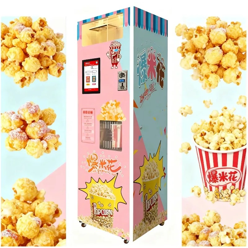 آلة صنع الفشار الأوتوماتيكية ا - مراجعة Food Snacks Vending Machine وسعره