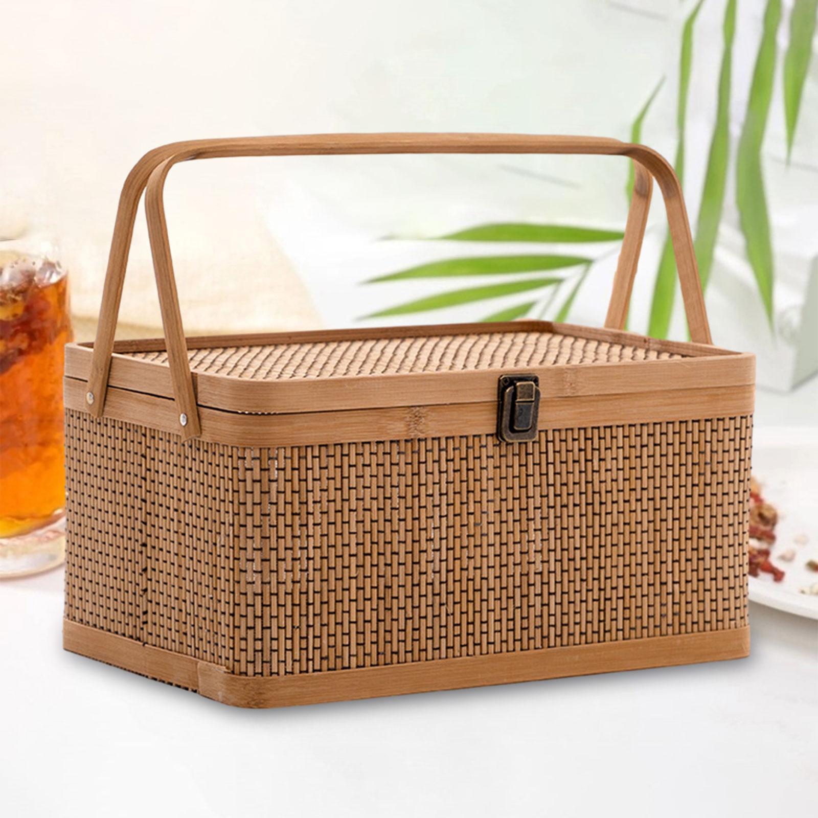 سلة نزهة مصنوعة يدويًا من الخي - مراجعة Snacks Food Hamper Basket وسعره