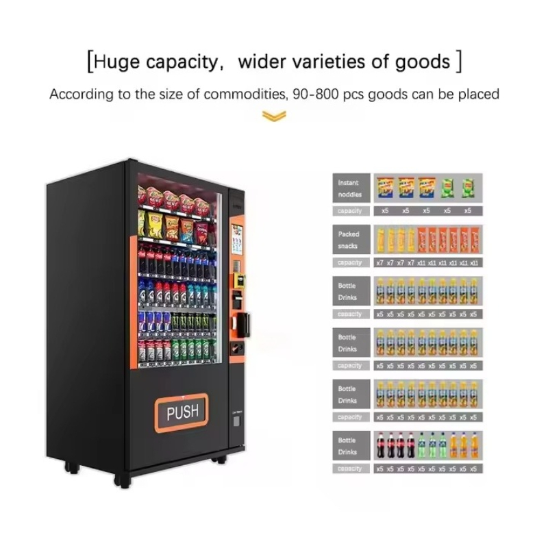 ماكينة بيع ذكية مخصصة بشاشة تع - مراجعة Food Snacks Vending Machine وسعره