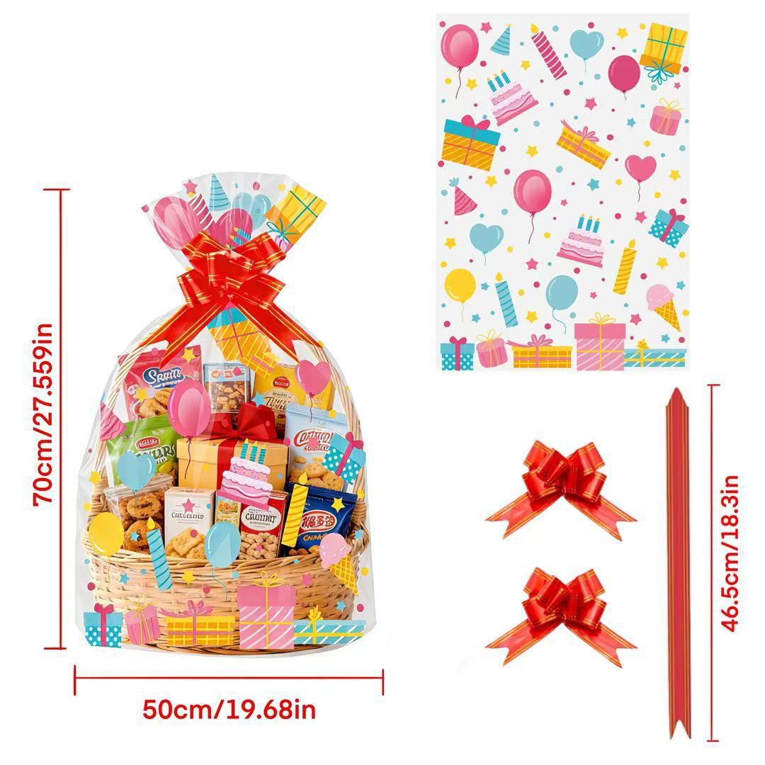 20 قطعة من أكياس هدايا شفافة م - مراجعة Snacks Food Hamper Basket وسعره