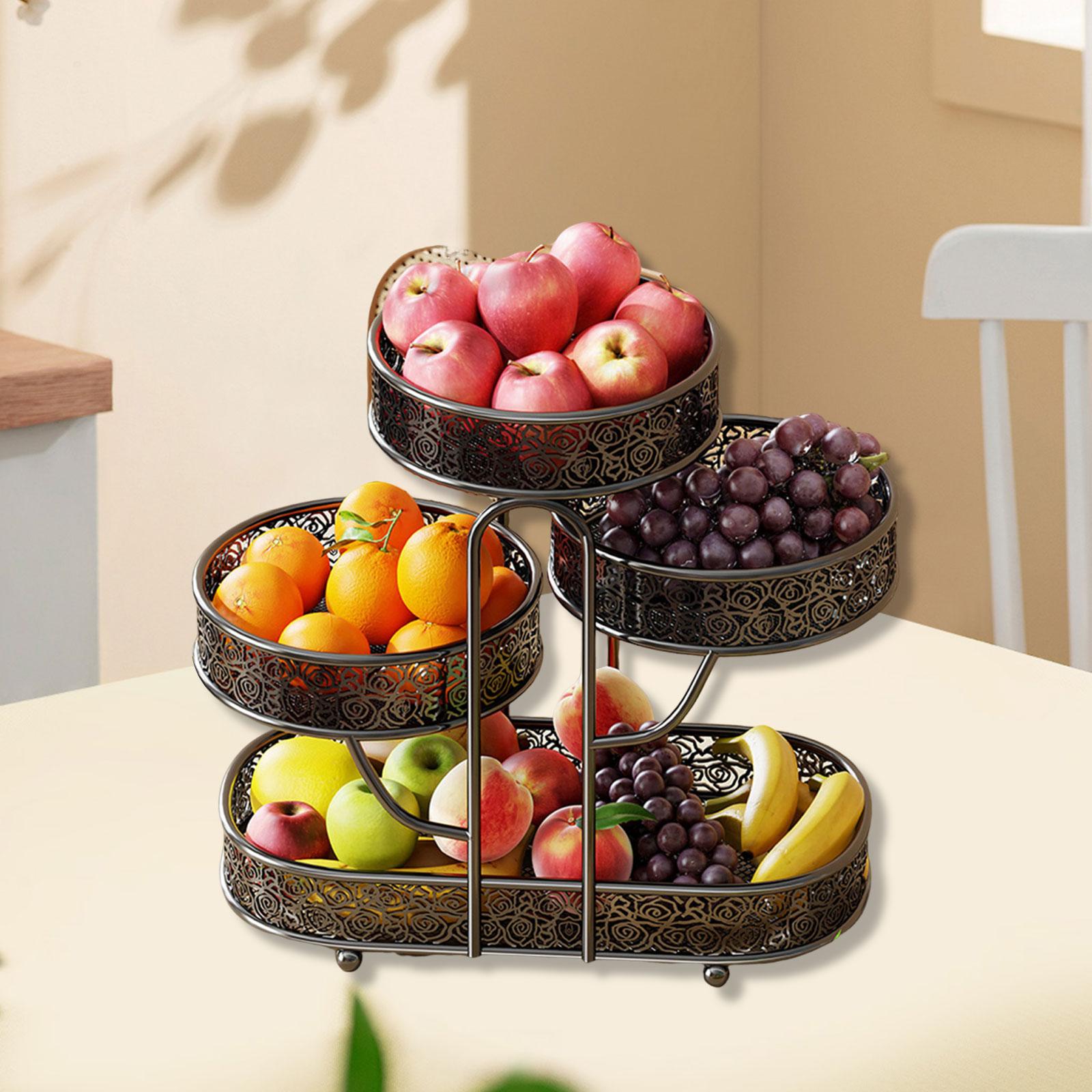 سلة فواكه للطاولة بأربعة مستوي - مراجعة Food Snacks With Iron وسعره