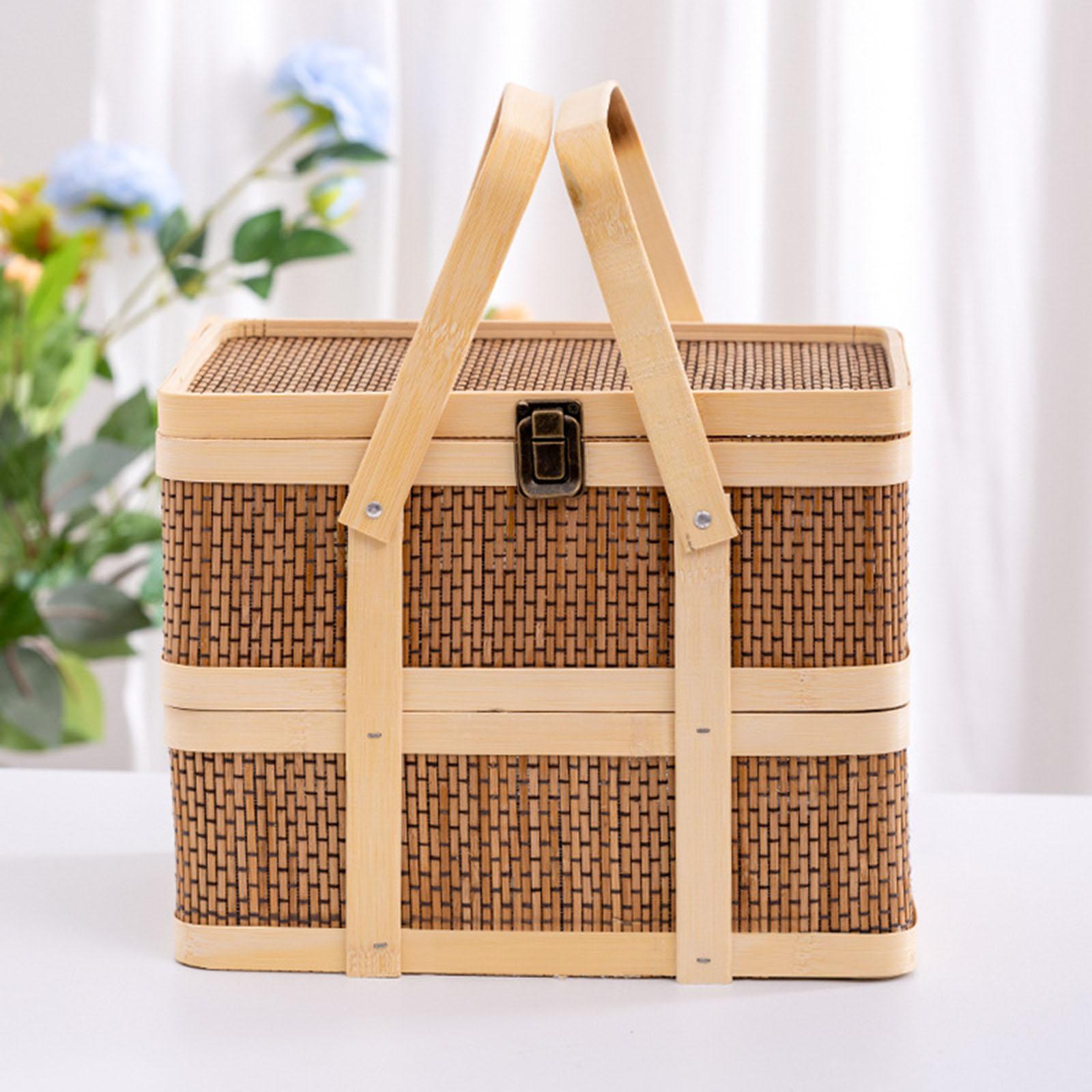 سلة نزهة منسوجة، سلة تخزين طعا - مراجعة Snacks Food Hamper Basket وسعره