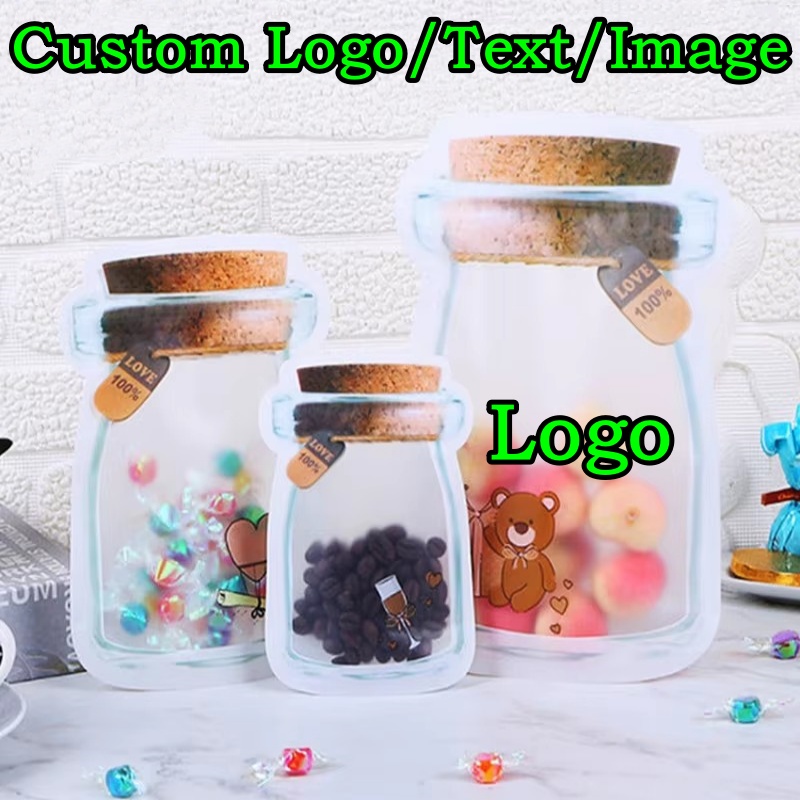 100 قطعة من أكياس تخزين الزجاج - مراجعة Food Snacks Logos وسعره